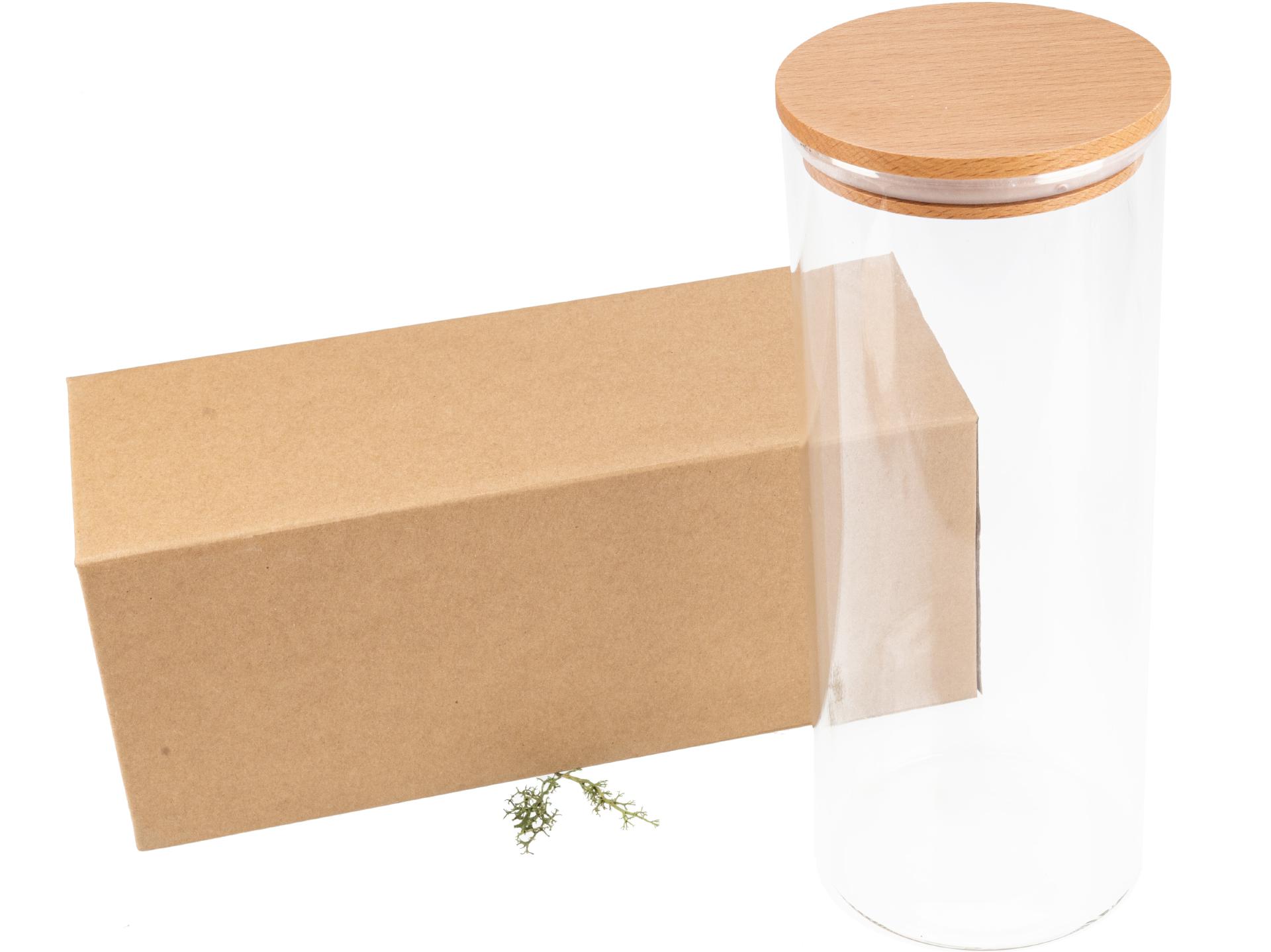 Vorratsglas mit Holzdeckel aus FSC® Buche - Höhe 25 cm - 1800ml